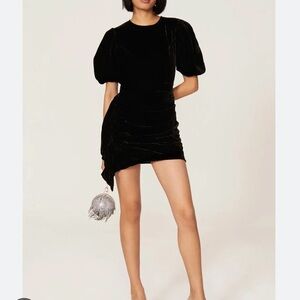 RHODE Pia Black Velvet Dress - Small